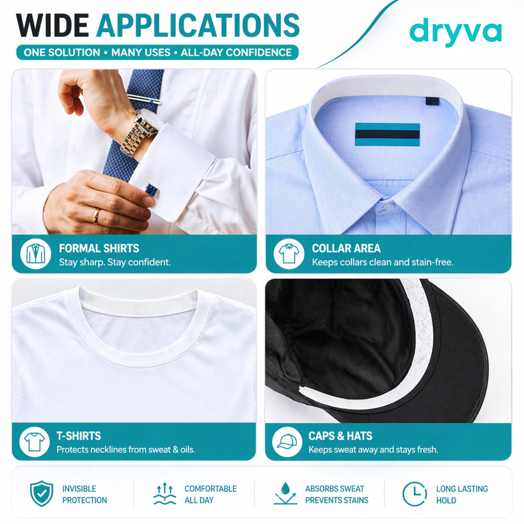 Dryva™ Invisible Collar Protection Tape for Sweat & Stains (2 Rolls)