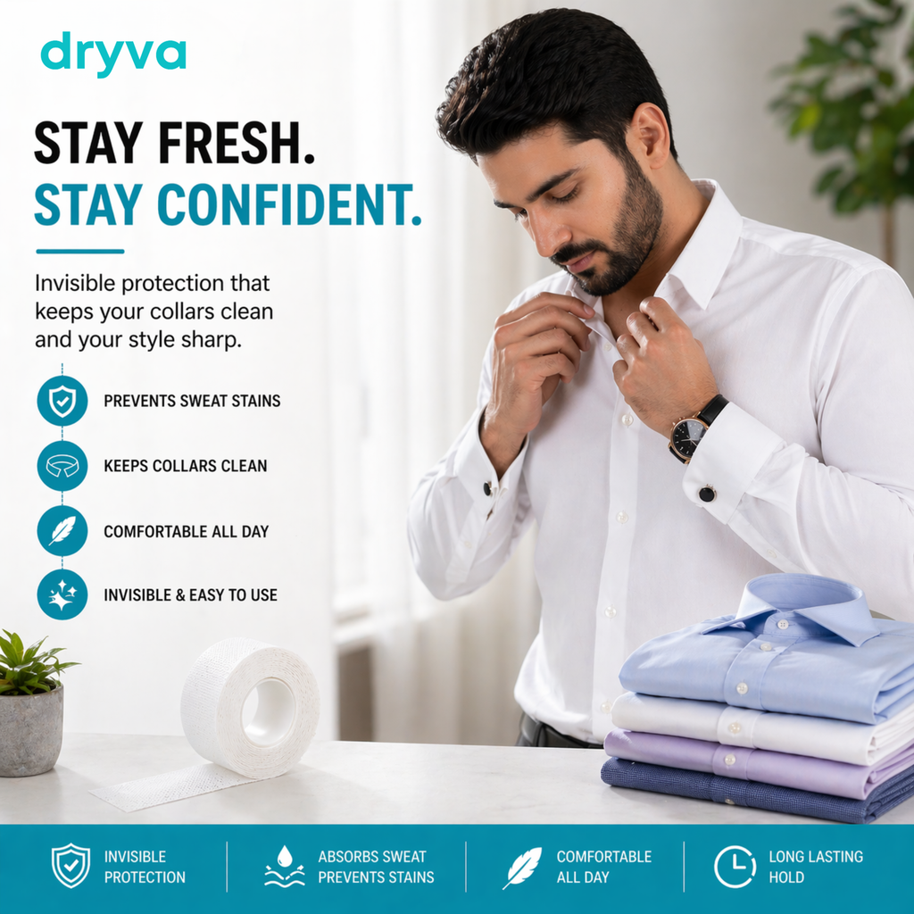 Dryva™ Invisible Collar Protection Tape for Sweat & Stains (2 Rolls)