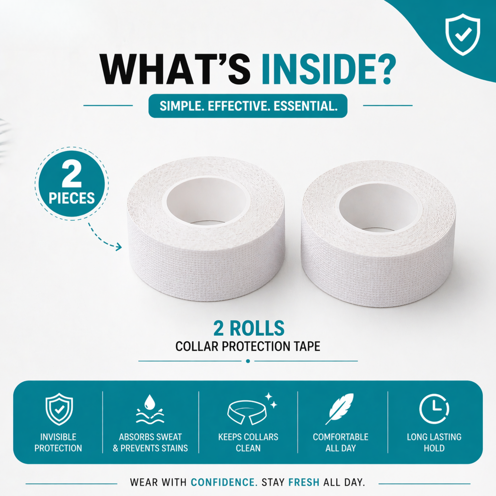 Dryva™ Invisible Collar Protection Tape for Sweat & Stains (2 Rolls)