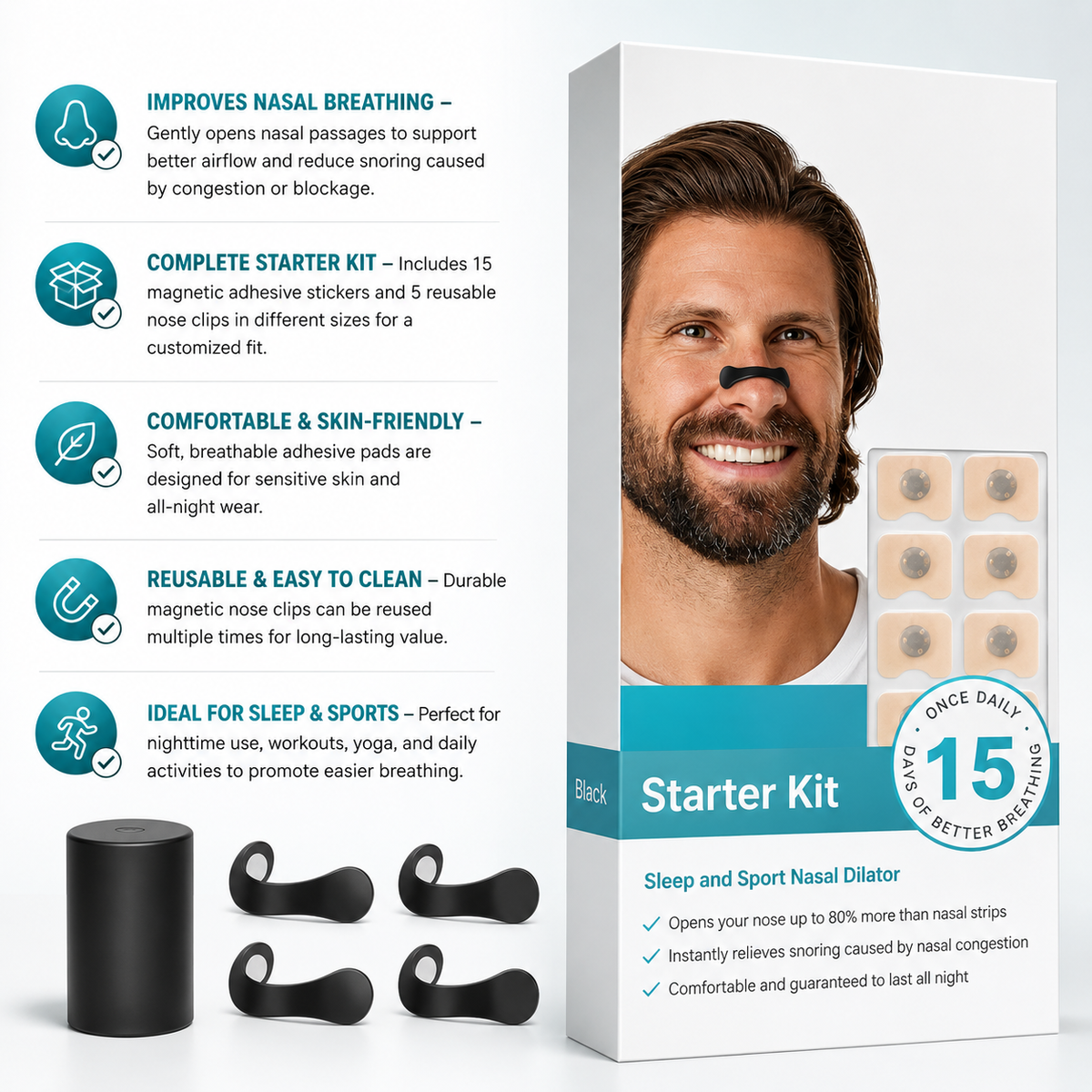 Dryva™ Magnetic Nasal Dilator Kit – Breathe Better, Sleep Better