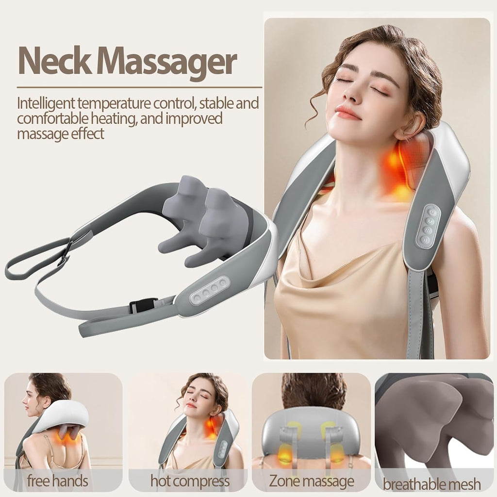 Dryva™ Electric Neck & Back Massager – Deep Tissue Shiatsu with Heat for Stress & Muscle Relief