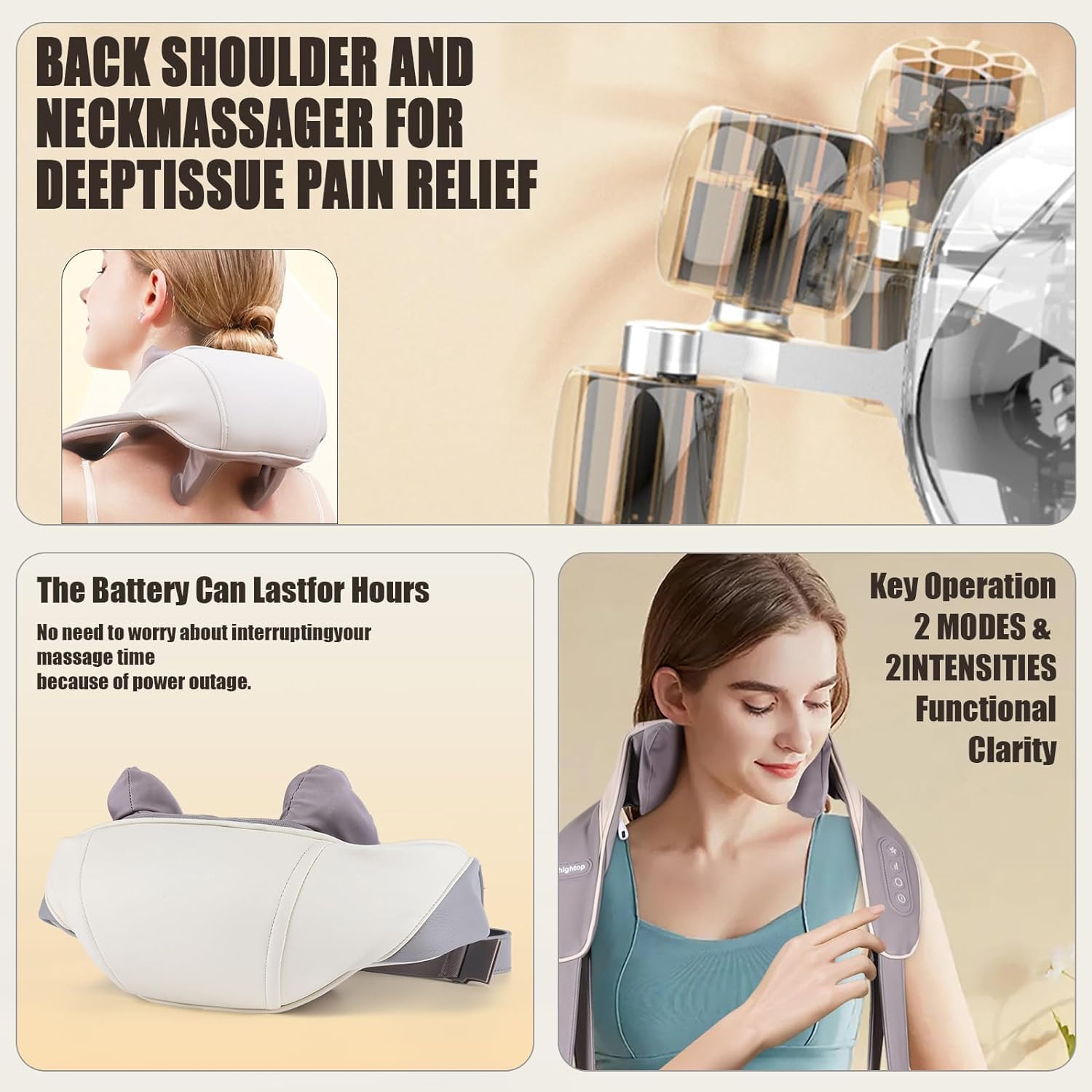 Dryva™ Electric Neck & Back Massager – Deep Tissue Shiatsu with Heat for Stress & Muscle Relief
