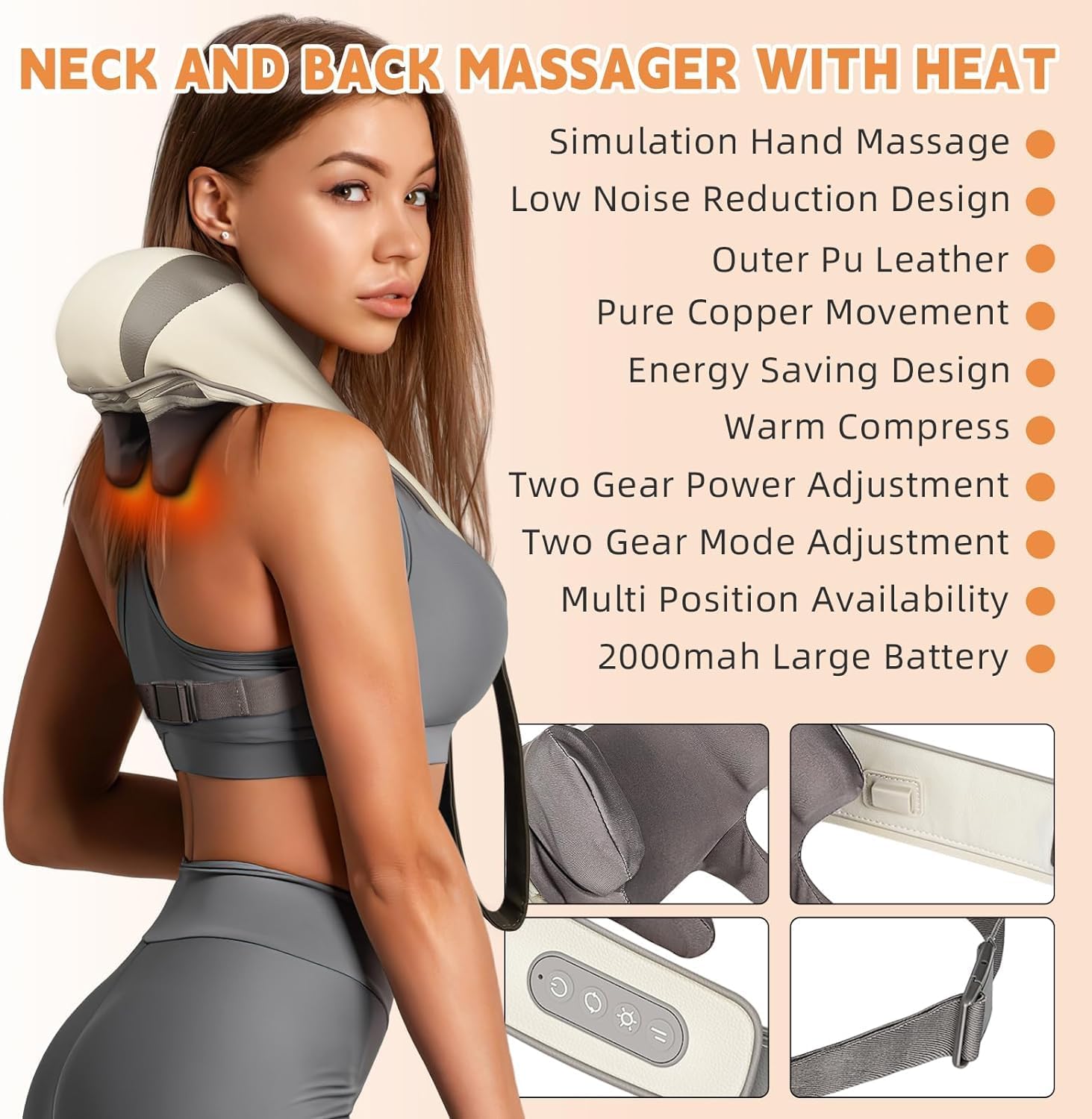Dryva™ Electric Neck & Back Massager – Deep Tissue Shiatsu with Heat for Stress & Muscle Relief